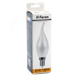 Лампа светодиодная LED 15вт Е14 теплый матовая свеча на ветру FILAMENT LB-718 38260 FERON - 4