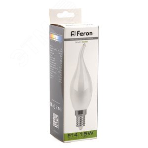 Лампа светодиодная LED 15вт Е14 белый матовая свеча на ветру FILAMENT - фото 4