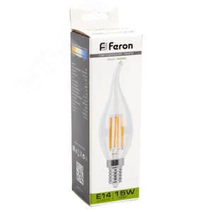 Лампа светодиодная LED 15вт Е14 белый свеча на ветру FILAMENT LB-718 38263 FERON - 5
