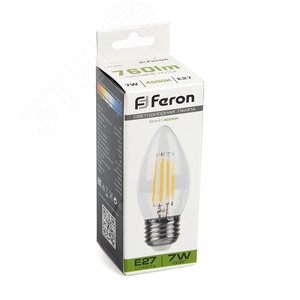 Лампа светодиодная LED 7вт Е27 белый свеча FILAMENT - фото 6