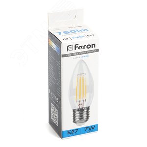 Лампа светодиодная LED 7вт Е27 дневной свеча FILAMENT - фото 6