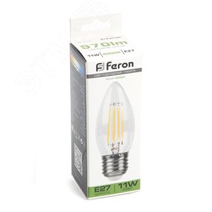 Лампа светодиодная LED 11вт Е27 белый свеча FILAMENT - фото 6