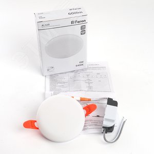 Светильник светодиодный ДВО-6w 6400К 600Лм slim белый с регулируемым монтажным диаметром (до 70мм) - фото 7