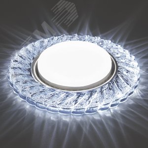 Светильник ДВО-15w GX53 без лампы со светодиодной подсветкой 6400К прозрачный хром - фото 2