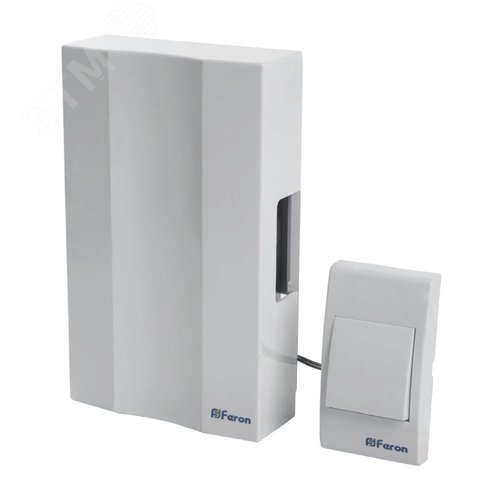 Изображение товара Звонок с кнопкой электромеханический проводной, 230V белый, (шт)