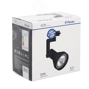 Светильник трековый на шинопровод ДПО E27 без лампы черный - фото 6