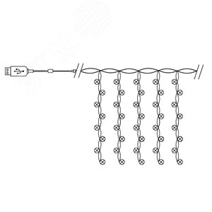 Гирлянда Занавес LED мультиколор 3х3 м USB - фото 5