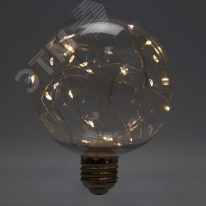 Лампа светодиодная LED 3вт Е27 прозрачный 2700К шар G95 LB-382 FERON - 5