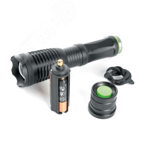 Фонарь светодиодный аккумуляторный USB ZOOM алюминий - фото 5