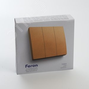 Кнопка-выключатель беспроводной 230V 500W трехклавишный, золото TM83 FERON - 6