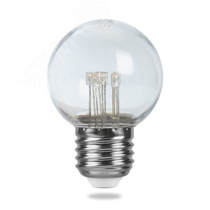Лампа светодиодная LED 1вт Е27 прозрачный 2700К шар LB-378 FERON - 2