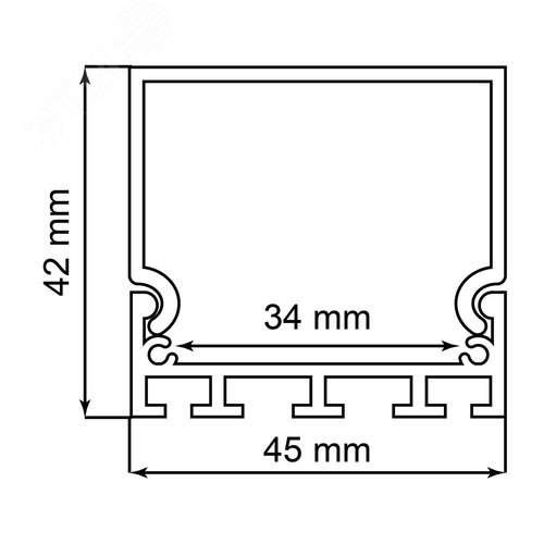 Профиль накладной алюминиевый 2 м матовый экран 2 заглушки для светодиодных лент - фото 2