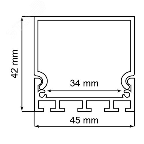 Профиль накладной алюминиевый черный 2 м матовый экран 2 заглушки для светодиодных лент - фото 2