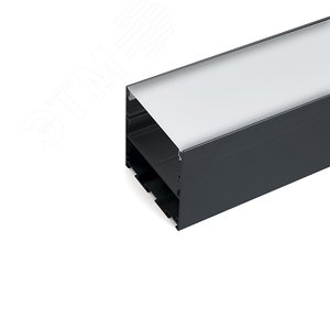 Профиль накладной алюминиевый черный 2м матовый экран 2 заглушки 4 крепежа для светодиодных лент Feron