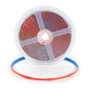 Лента светодиодная COB 8Вт/м 24В красный IP20 320LED/м LS530 - фото 3