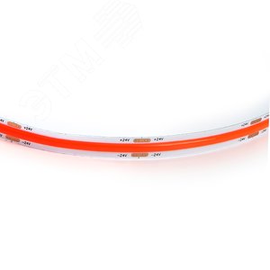 Лента светодиодная COB 8Вт/м 24В красный IP20 320LED/м LS530 - фото 4