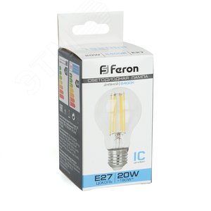 Лампа светодиодная LED 20вт Е27 дневной FILAMENT LB-620 FERON - 2