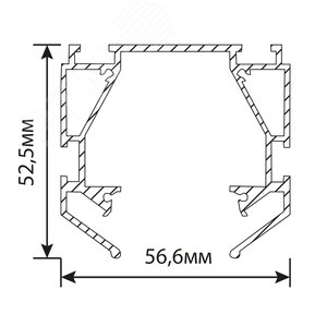 Профиль для магнитного шинопровода Feron для натяжных потолков 2м S26 FERON - 4