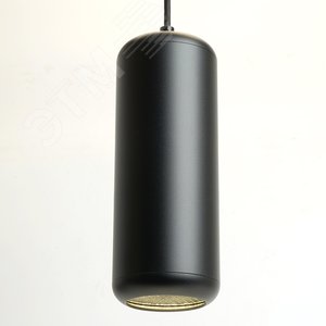 Светильник ДСО-12w GX53 без лампы на подвесе черный с антибликовой сеточкой - фото 2