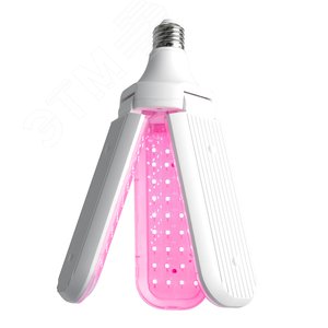 Изображение товара Лампа светодиодная LED 30вт Е27 для растений и рассады 3 лепестка трансформер (шт)