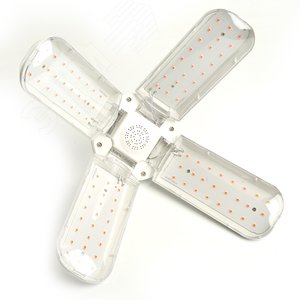 Лампа светодиодная LED 40вт Е27 для растений и рассады 4 лепестка трансформер - фото 2