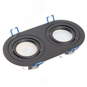 Светильник ИВО-2х50w G5.3 поворотный овальный черный - фото 1