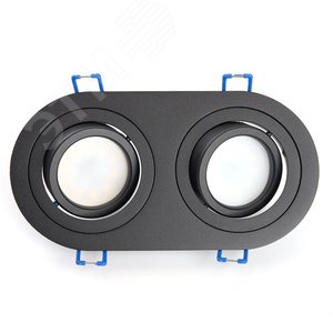 Светильник ИВО-2х50w G5.3 поворотный овальный черный - фото 3