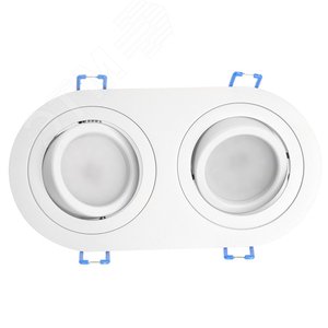 Светильник ИВО-2х50w G5.3 поворотный овальный белый - фото 3
