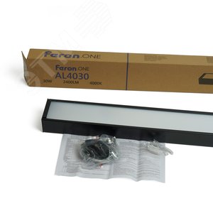 Светильник светодиодный ДПО-30вт 4000К 2400Лм линейный рассеиватель матовый в стальном корпусе черный .ONE - фото 9