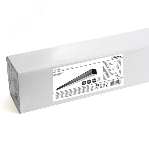 Светильник светодиодный ДПО-36вт 6500К 4320Лм линейный рассеиватель матовый в алюминиевом корпусе черный - фото 8