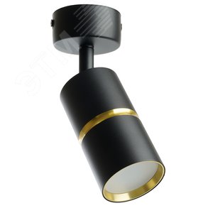 Светильник ДБО GU10 без лампы наклонный черный золото