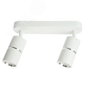 Светильник ДБО 2хGU10 без ламп наклонный белый хром - фото 2