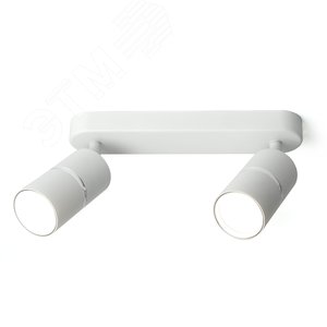 Светильник ДБО 2хGU10 без ламп наклонный белый хром - фото 3