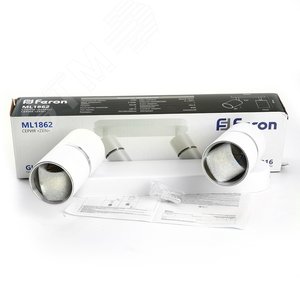 Светильник ДБО 2хGU10 без ламп наклонный белый хром - фото 7