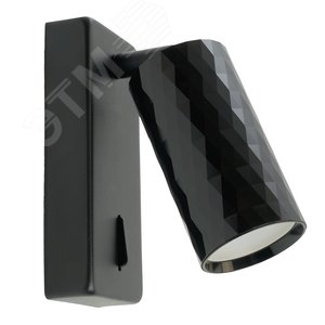 Изображение товара Светильник ДБО GU10 без лампы наклонный с выключателем черный (шт)