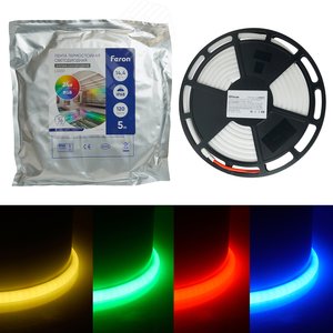 Изображение товара Лента светодиодная 14.4Вт/м 24В RGB IP68 144LED/м LS551 неоновая (шт)