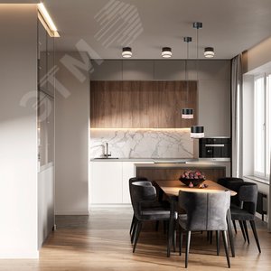 Светильник ДСО GX53 без лампы на подвесе черный - фото 4