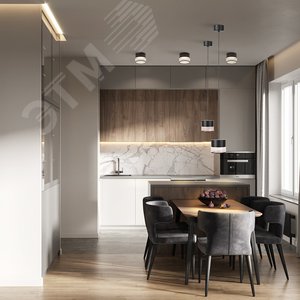 Светильник ДСО GX53 без лампы на подвесе черный - фото 3