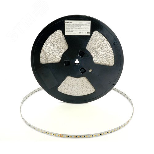 Лента светодиодная 8Вт/м 48В 3000К IP20 120LED/м LS420 стабилизированная - фото 2