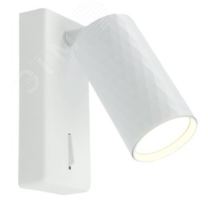 Светильник ДБО GU10 без лампы наклонный с выключателем белый - фото 2