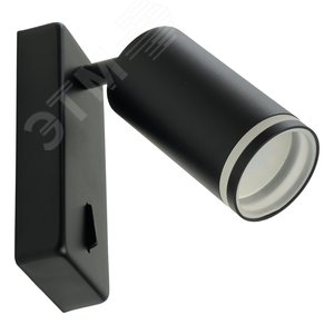 Светильник ДБО GU10 без лампы наклонный с выключателем черный - фото 4