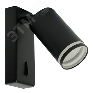 Светильник ДБО GU10 без лампы наклонный с выключателем черный - фото 5