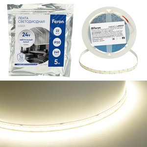 Изображение товара Лента светодиодная 22Вт/м 24В 4000К IP20 240LED/м LS503 (шт)