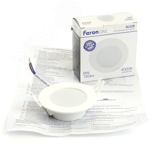 Светильник светодиодный ДВО-8w 4000K 720Лм slim белый .ONE - фото 11