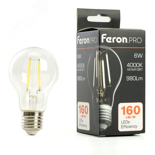 Лампа светодиодная LED 6вт Е27 белый FILAMENT .PRO - фото 8