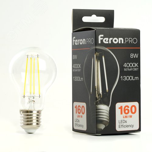 Лампа светодиодная LED 8вт Е27 белый FILAMENT .PRO - фото 8