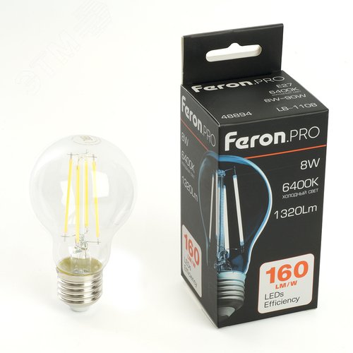 Лампа светодиодная LED 8вт Е27 дневной FILAMENT .PRO - фото 1