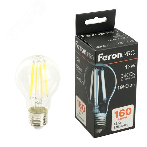 Лампа светодиодная LED 12вт Е27 дневной FILAMENT .PRO - фото 1