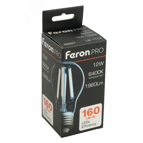 Лампа светодиодная LED 12вт Е27 дневной FILAMENT .PRO - фото 7