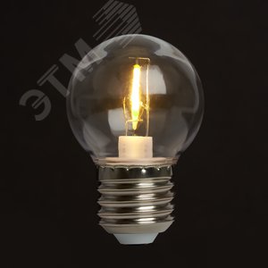 Лампа светодиодная LED 2вт Е27 2700К шар филамент - фото 2